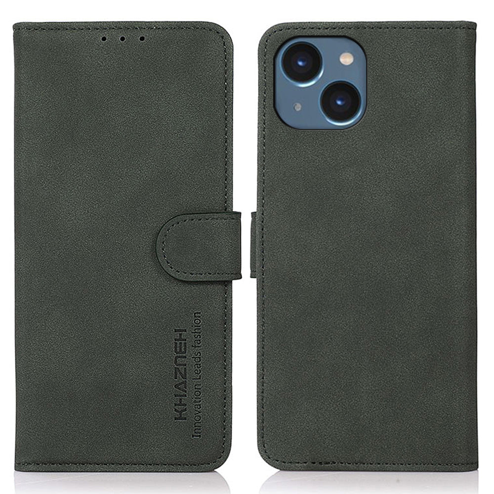 KHAZNEH Texturované PU kožené pouzdro na telefon pro iPhone 15 Plus s odklápěcím stojánkem na peněženku proti poškrábání KHAZNEH Texturované PU kožené pouzdro na telefon pro iPhone 15 Plus s odklápěcím stojánkem na peněženku proti poškrábání
